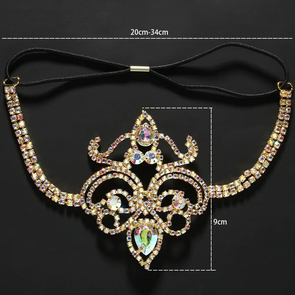 Geometric Rhinestone Thigh Chain – Elastic Crystal Leg Adornment for Festivals, Raves & Clubwear | Body Chains | Wiccan Center