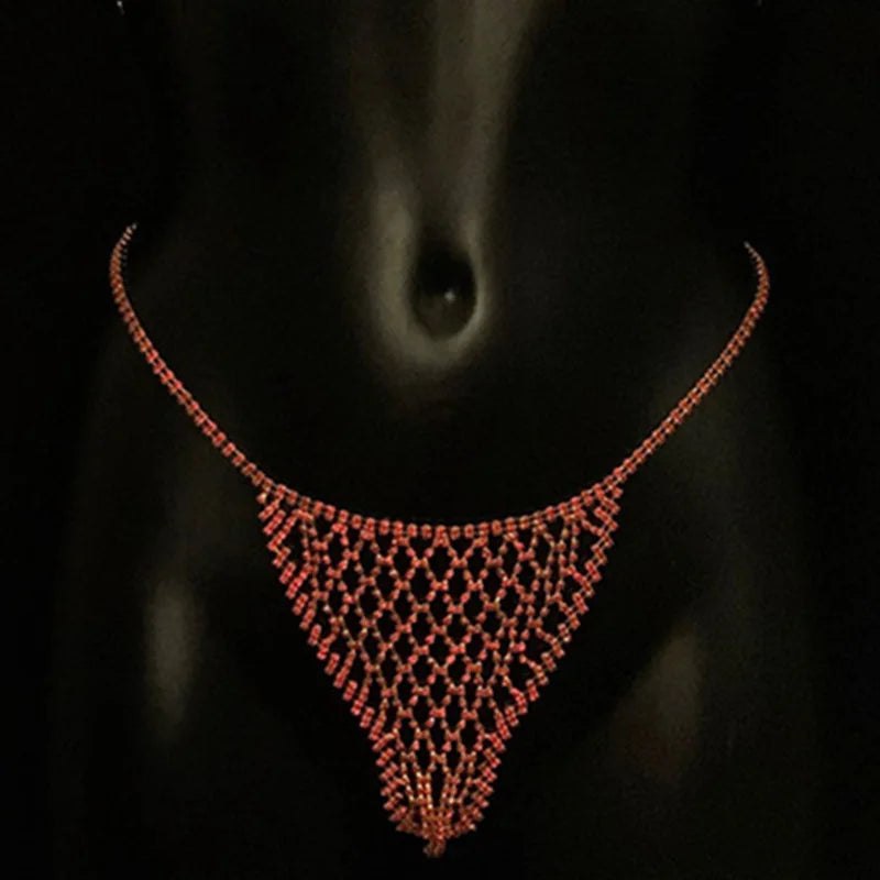 Dazzling Crystal Tassel Bra, Skirt & Bikini Body Jewelry Set | Body Chains | Wiccan Center