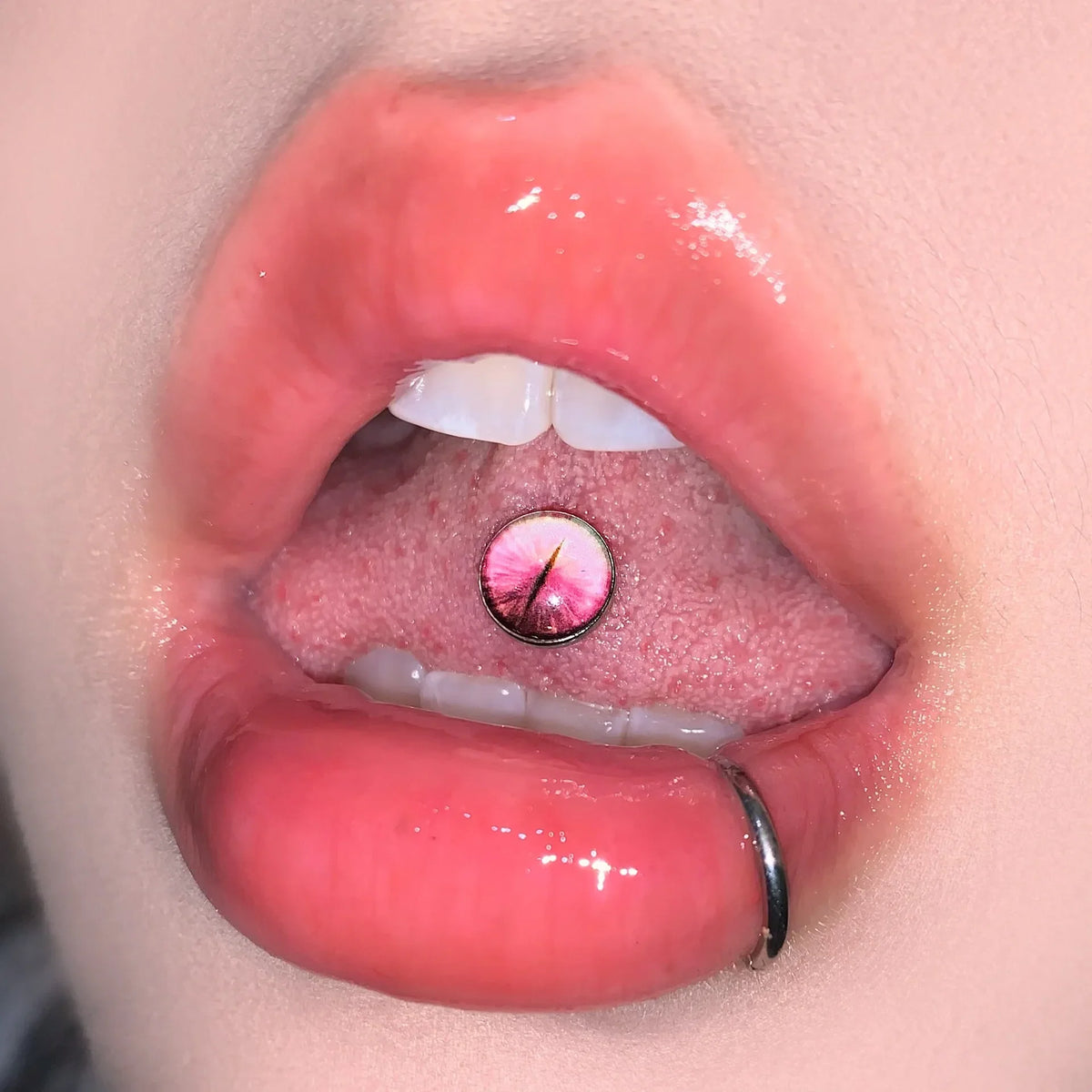 New Trendy Hypoallergenic Stainless Steel Colorful Eye Tongue Rings for Women Tongue Stud Body Piercing Jewelry | | Wiccan Center