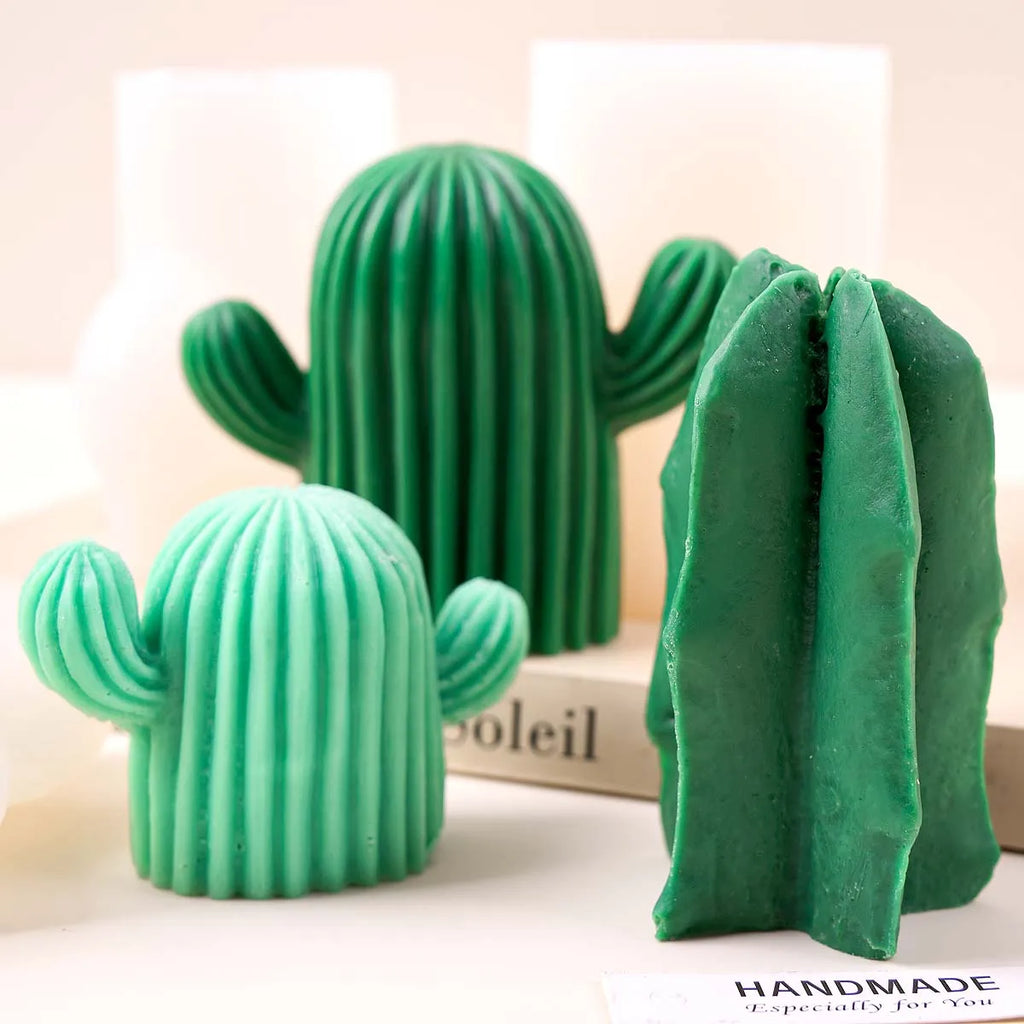 3D Cactus Aromatherapy Candle Silicone Mold DIY Simulation Succulent Plant Clay Molds Soap Plaster Resin Craft Making Home Decor