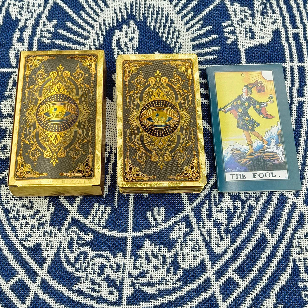Cost Worthy Luxe Gold Foil Tarot Deck With Nice Plastic Package Board Game of Oracle Cards For Beginners | | Wiccan Center