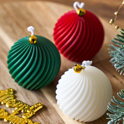 3D Rotate Ball Silicone Candle Mold Winter Christmas Souvenirs DIY Stripes Aromath Soap Resin Plaster Crafts Making Home Decor | | Wiccan Center