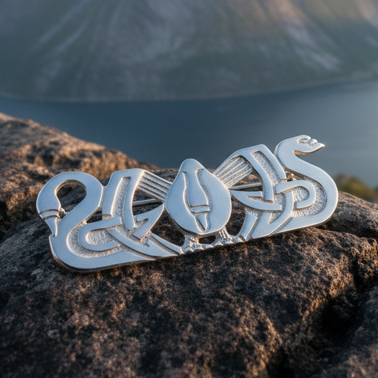 Sterling Silver Three Nornes Swan Brooch - Handmade in Scotland | Brooch | Wiccan Center