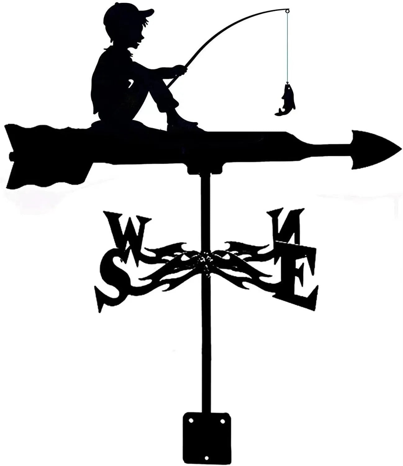 Metal Weathervane,Witch Iron Weather Vane,Sea Rover Wind Direction Indicator,Garden Decoration,Outdoor Roof Decoration,Gardening