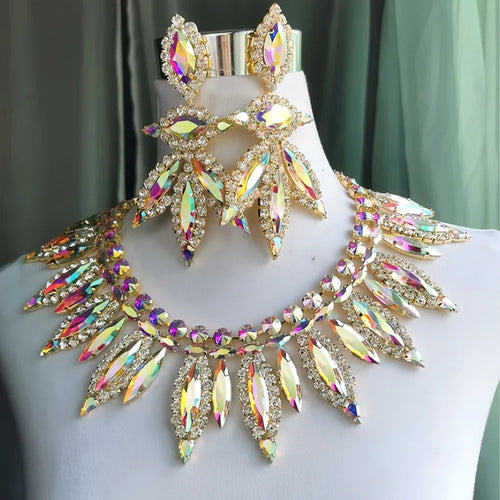 AB Gold Rhinestone Crystal Crystal Drop & Crystal Drop Set | Jewelry Sets | Wiccan Center