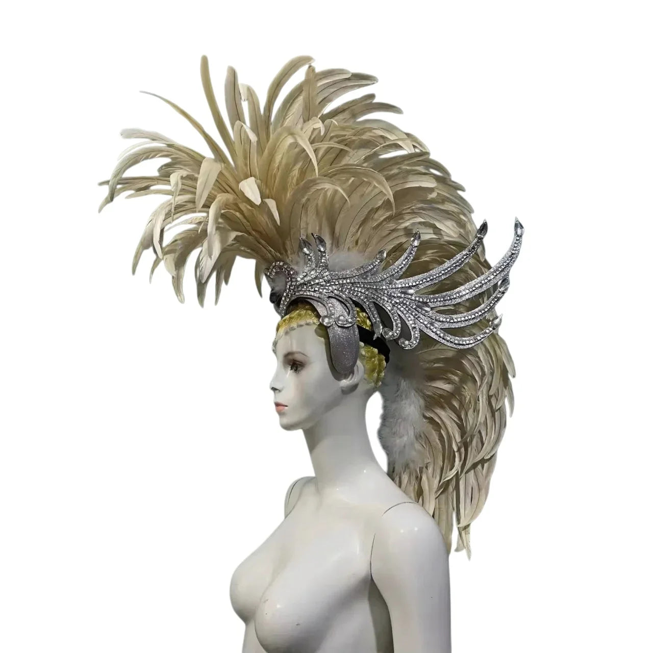 The Stardust Dynasty – Majestic Velvet & Feather Samba Masquerade Crown