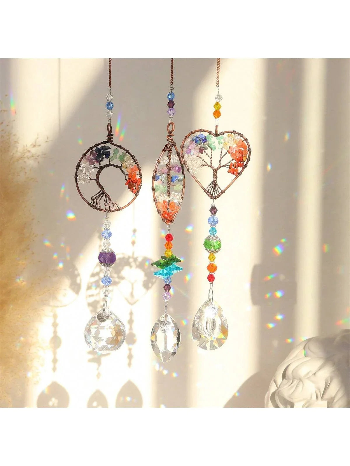 Tree of Life Crystal Suncatchers for Windows Hanging Sun Catchers Decor with Prisms for Home Indoor Outdoor Car Making Rainbows | | Wiccan Center