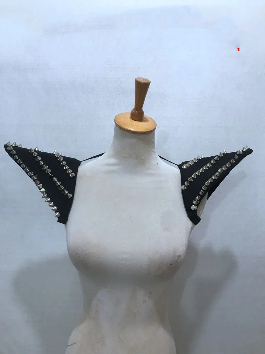 The Stardust Vanguard Structured Vest – Avant-Garde Exaggerated Shoulder Harness | Shoulder Pieces | Wiccan Center