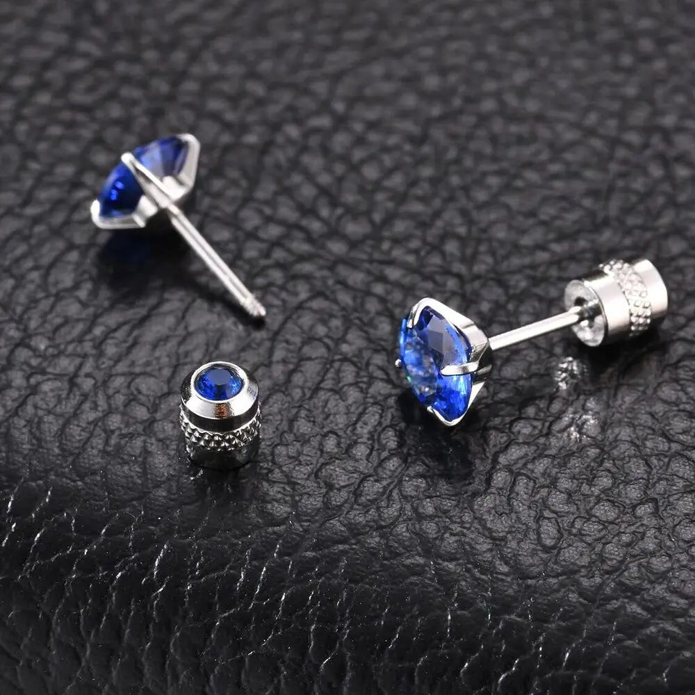 CZ Stud Earrings for Men Women,Hypoallergenic Stainless Steel Round Cubic Zirconia Stud Earrings,Body Piercing Jewelry | | Wiccan Center
