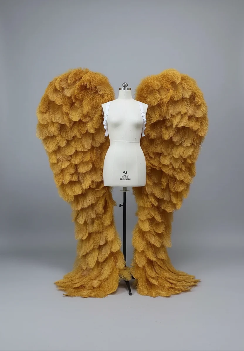 The Stardust Empress Royale – Deluxe Ostrich Feather Angel Wings Stage Performance Prop