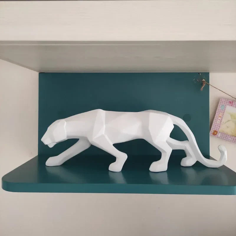 Home Decor Panther Statue Animal Figurine Abstract Geometric Style Resin Leopard Sculpture Home Office Desktop Decoration Crafts | | Wiccan Center