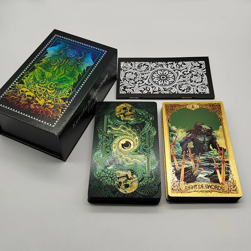 Legend Cthulhu Whispers Of The Old Gods Luxe Gold Foil Tarot PVC Divination Cards With Frosted Finish In Nice Megnetic Box | | Wiccan Center
