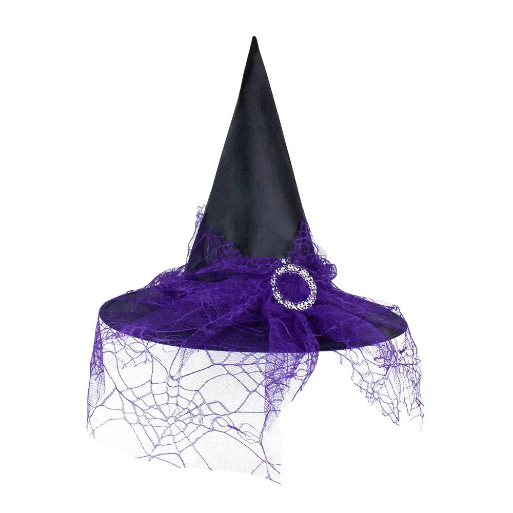 Halloween Witch Hat Gauze Costume Headwear for Adults & Children | | Wiccan Center