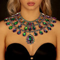Multicolored Rhinestone Statement Crystal Drop