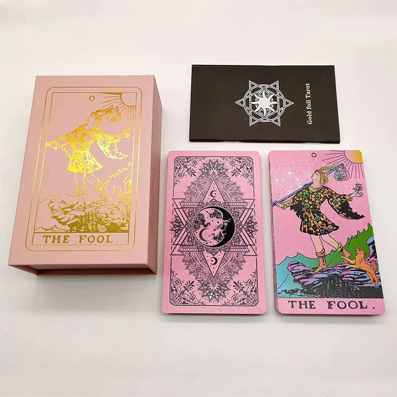 New Plastic Rider Waite Tarot Hot Stamping Gold Foil Tarot Exquisite Board Game Divination Cards For Collection | | Wiccan Center