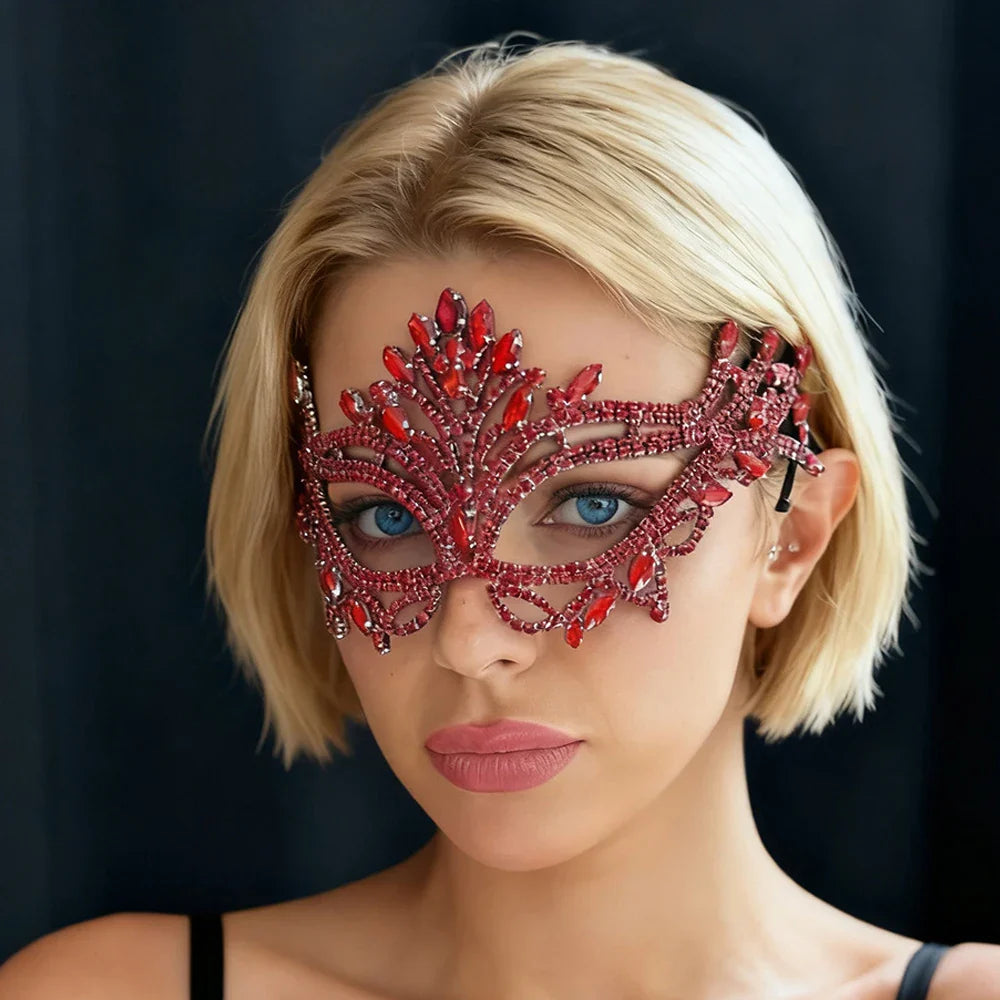 Rhinestone Mask Veil Performance Face Accessories | Masks | Wiccan Center