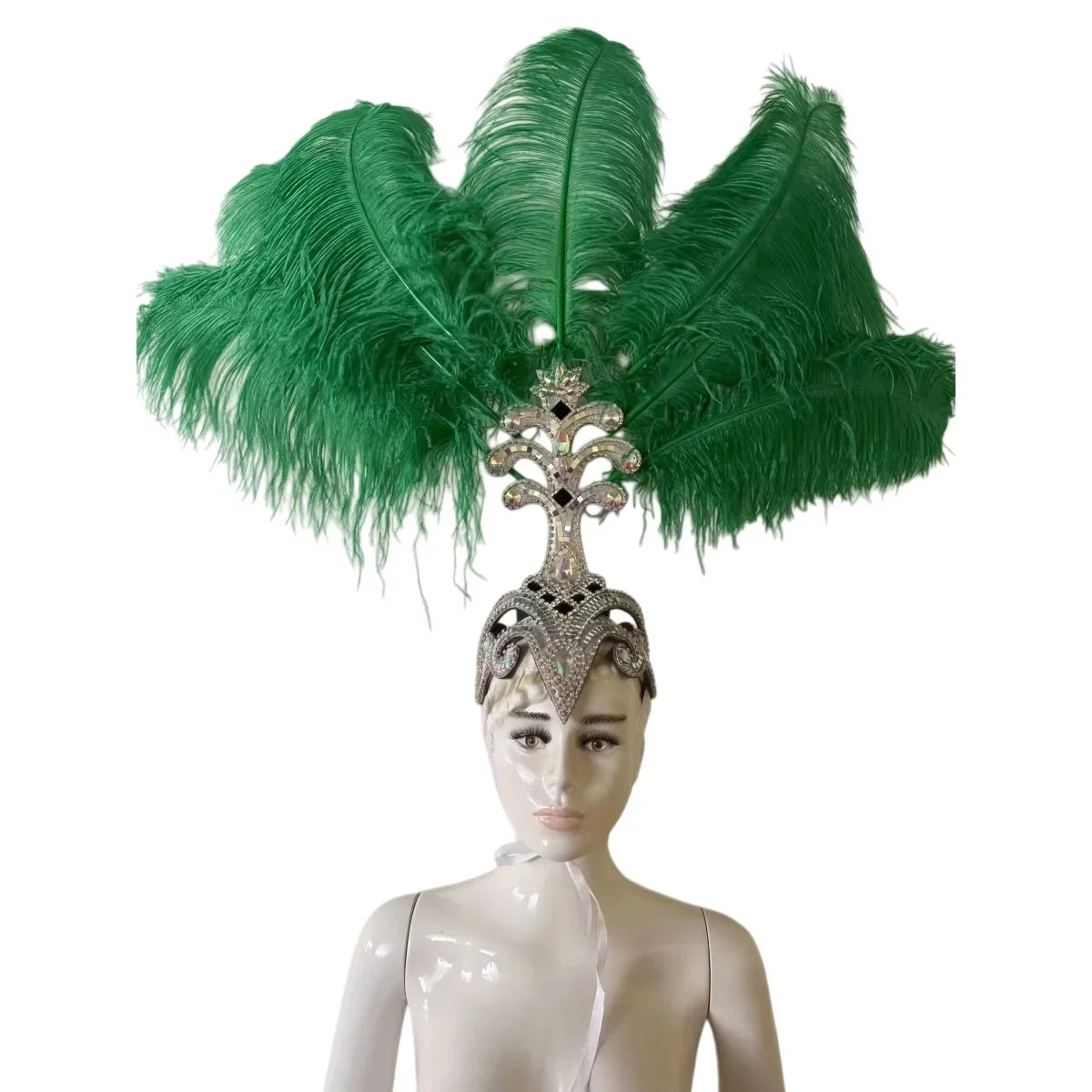 The Stardust Samba Queen – Premium Feathers & Rhinestones Carnival Headdress | Headdress | Wiccan Center
