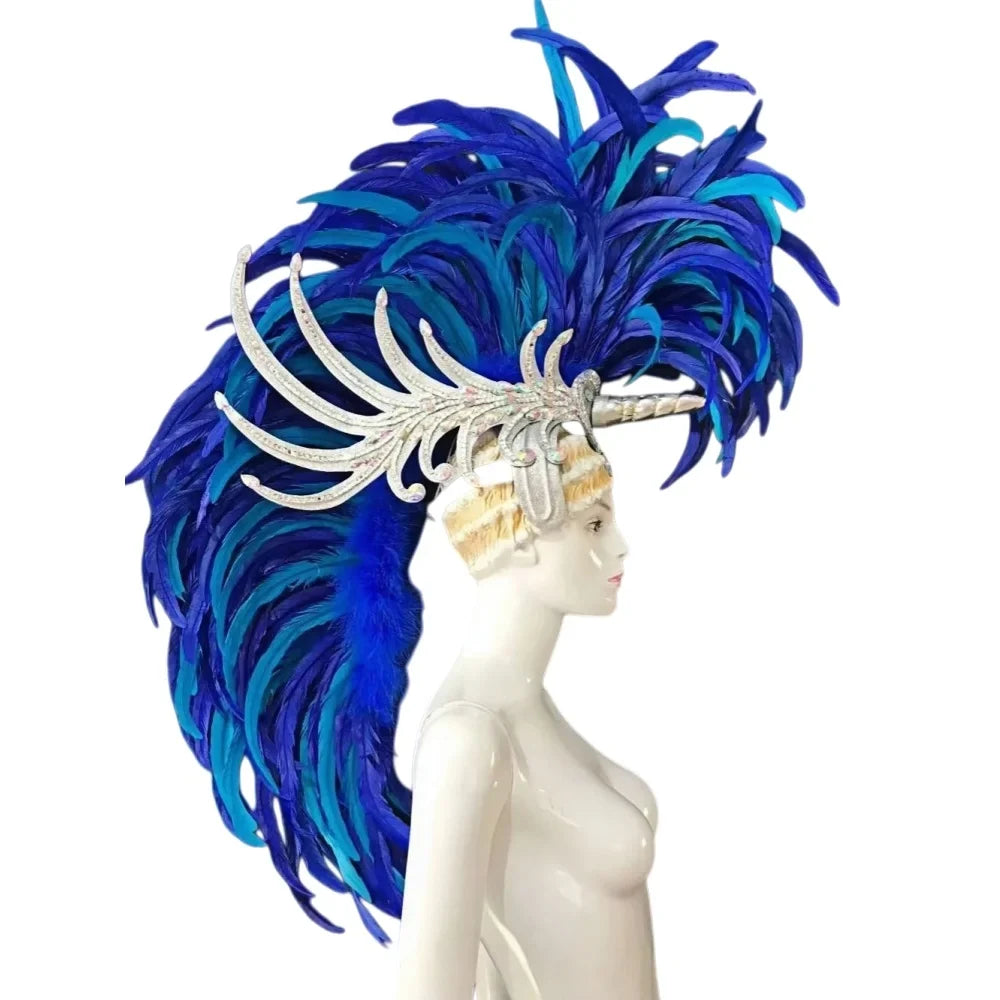The Stardust Dynasty – Majestic Velvet & Feather Samba Masquerade Crown