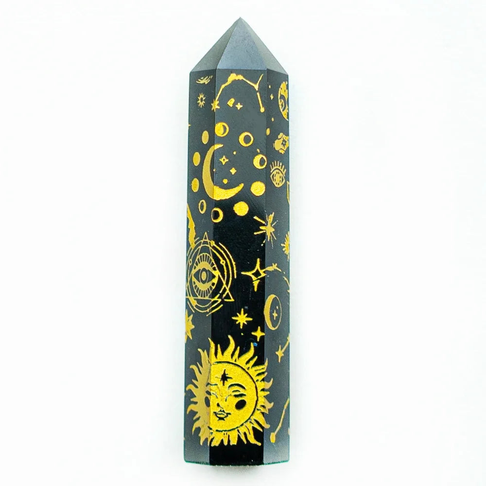 Snake, Sun, Moon, Star Crystal Tower Obelisks | Crystals | Wiccan Center