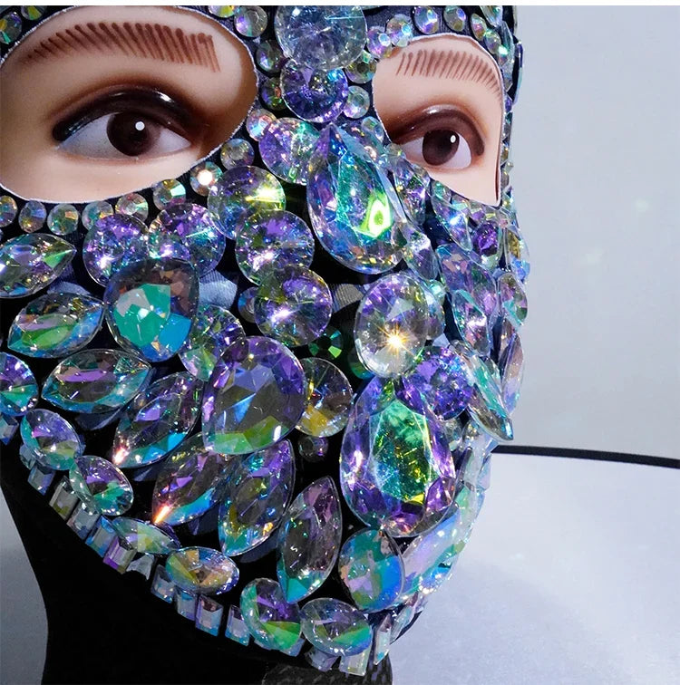 Super Shiny Rhinestone Full Face Headwear Mask | Masks | Wiccan Center
