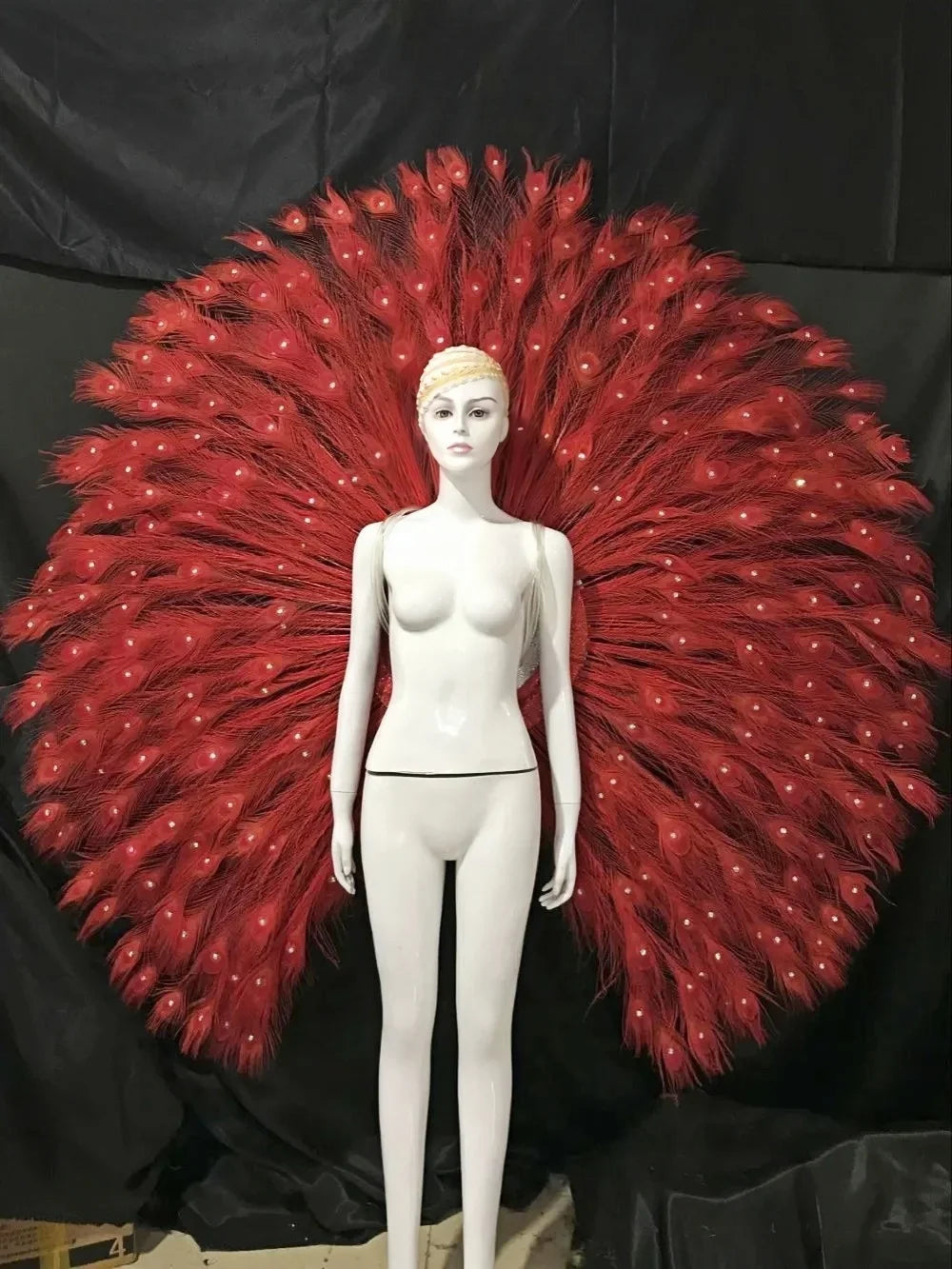 The Stardust Victoria Cabaret – Deluxe Angel Feather Wing & Headdress Stage Costume Set | Back Pieces | Wiccan Center