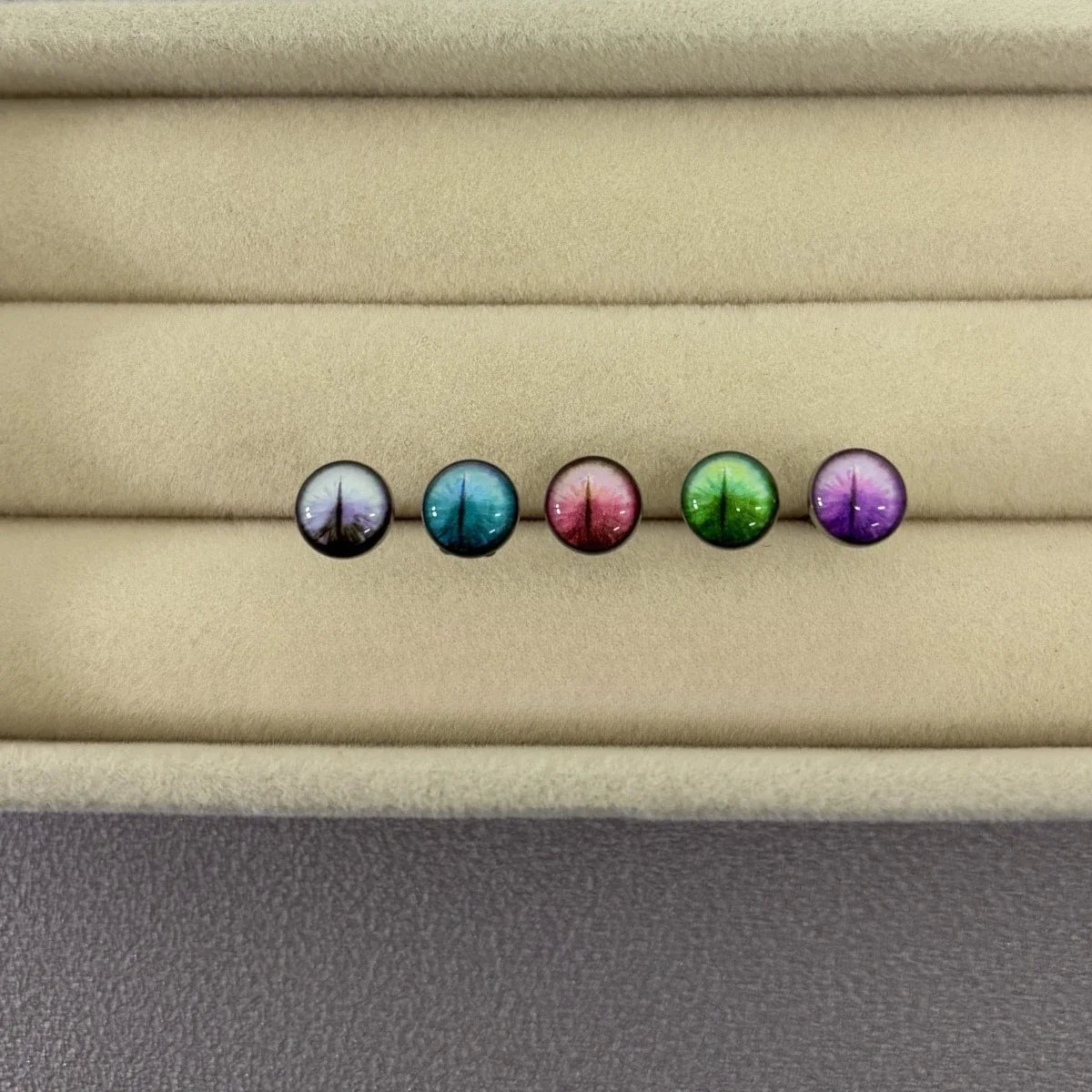 New Trendy Hypoallergenic Stainless Steel Colorful Eye Tongue Rings for Women Tongue Stud Body Piercing Jewelry | | Wiccan Center