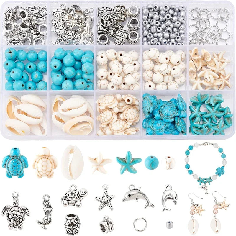 Ocean Summer Friendship Bracelet Making Kit – DIY Clay Beads Set for Jewelry, Bracelets, Necklaces & Earrings | | Wiccan Center