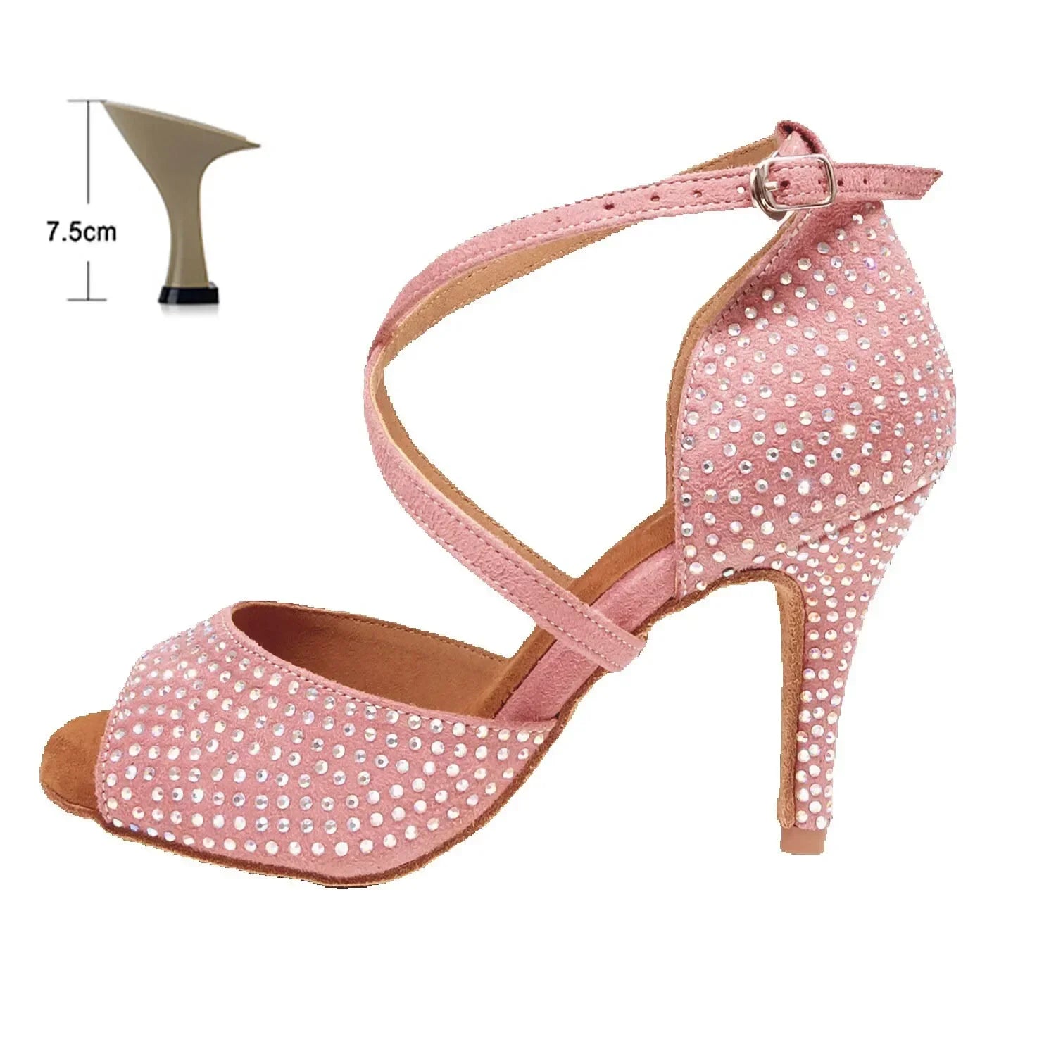 The Stardust Blush Latin Dance Heel – Pink Strappy Performance Sandal | Shoes | Wiccan Center