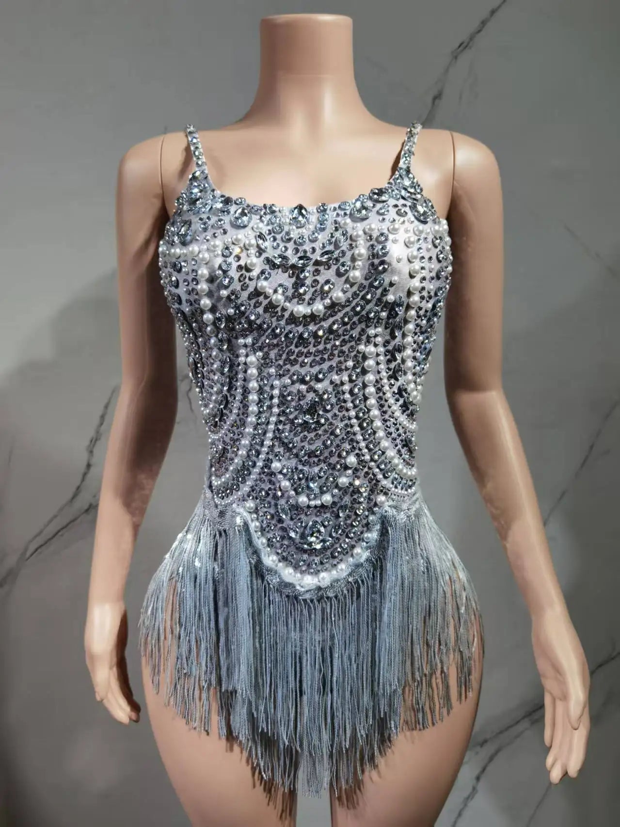The Stardust Festival Fringe Bodysuit – Luxury Rhinestone Tassel Showgirl Costume | Bodysuit | Wiccan Center
