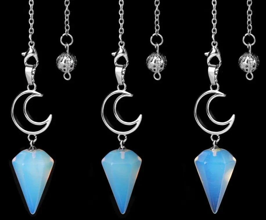 Crystal Crescent Moon Pendulums | Pendulums | Wiccan Center