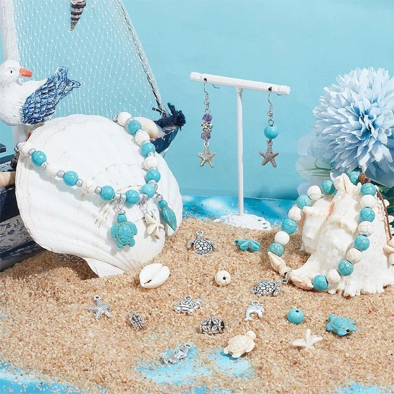 Ocean Summer Friendship Bracelet Making Kit – DIY Clay Beads Set for Jewelry, Bracelets, Necklaces & Earrings | | Wiccan Center