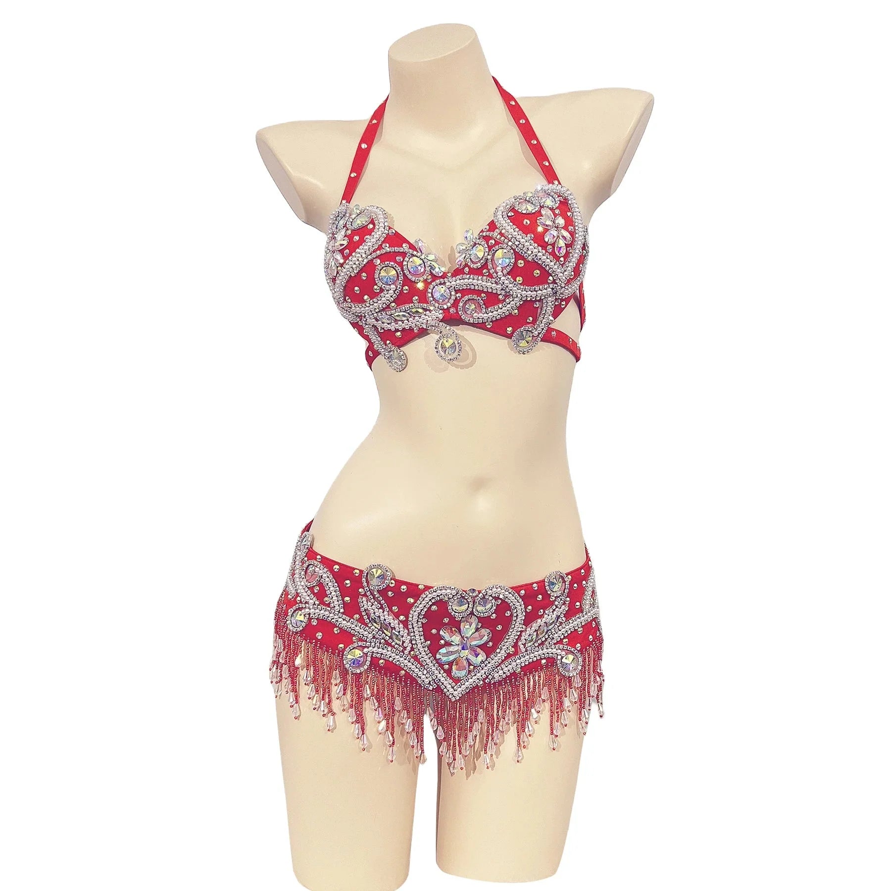 The Stardust Oasis Sirena – Deluxe Crystal & Beaded Belly Dance Bra & Belt 2-Piece Costume Set | Costume Sets | Wiccan Center