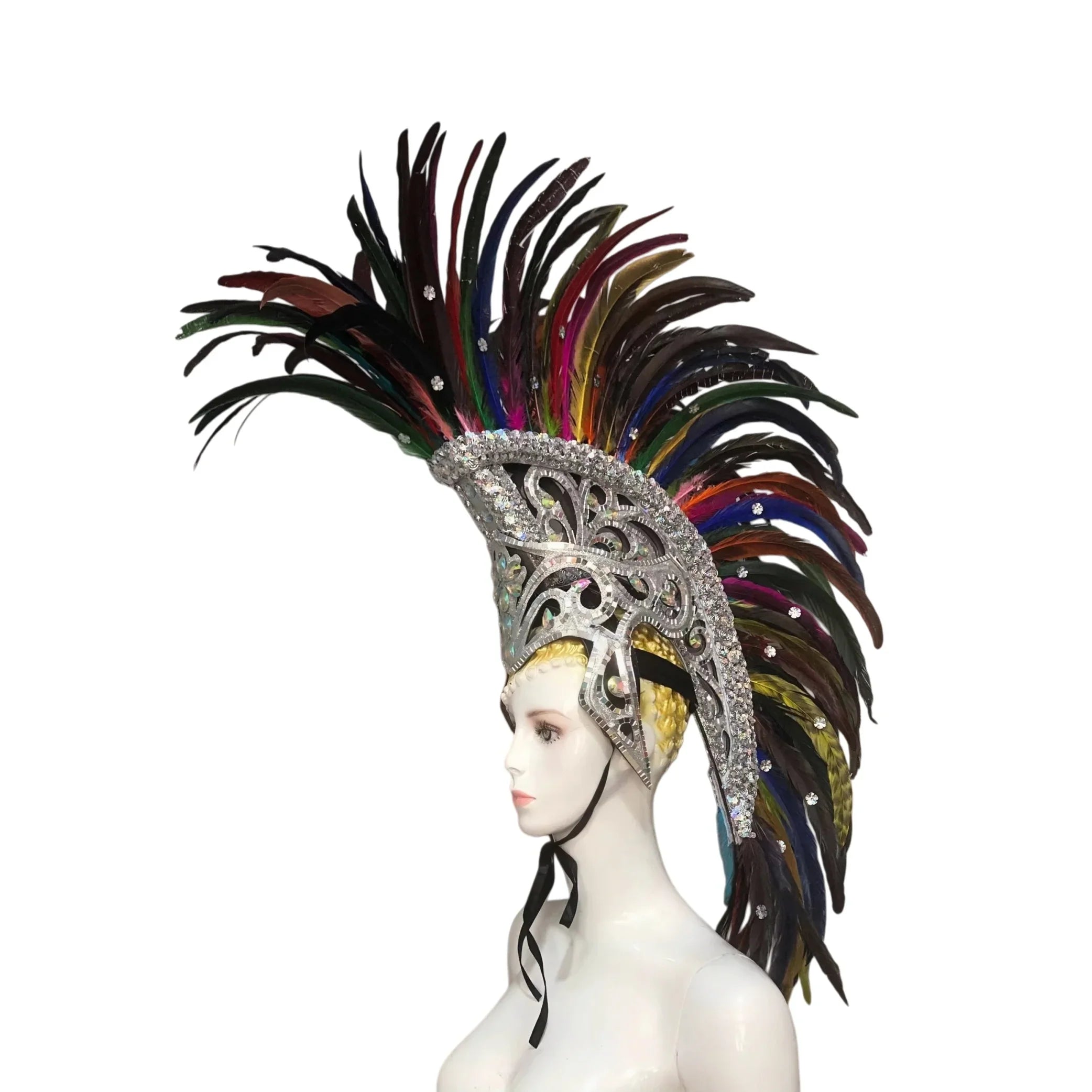 The Stardust Dynasty – Majestic Velvet & Feather Samba Masquerade Crown