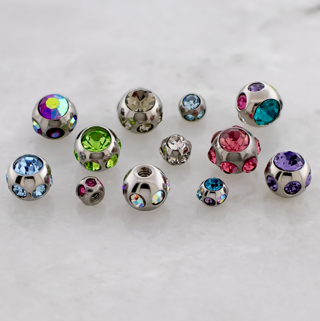 Steel Externally Threaded Satellite Gem Balls | | Wiccan Center