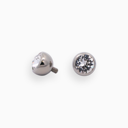 Steel 14G Internally Threaded Ball with Premium Crystal | Body Jewelry | Wiccan Center