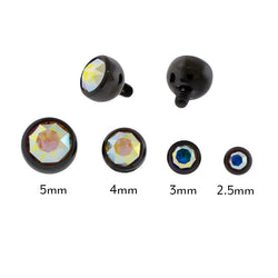 Steel Internally Threaded Black PVD Gem Ball 14G | Body Jewelry | Wiccan Center