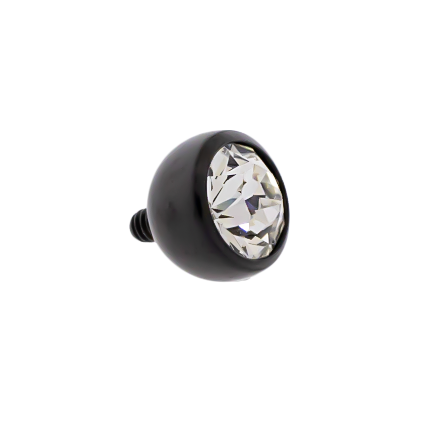 Steel Internally Threaded Black PVD Gem Ball 16G | Body Jewelry | Wiccan Center