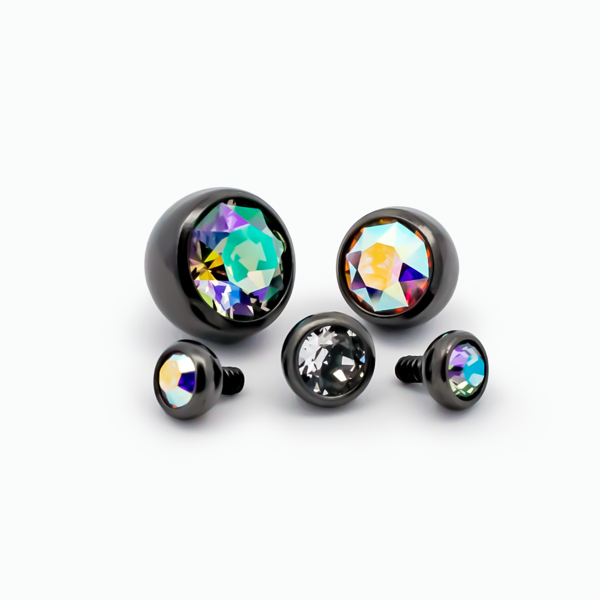 Steel Internally Threaded Black PVD Gem Ball 14G | Body Jewelry | Wiccan Center
