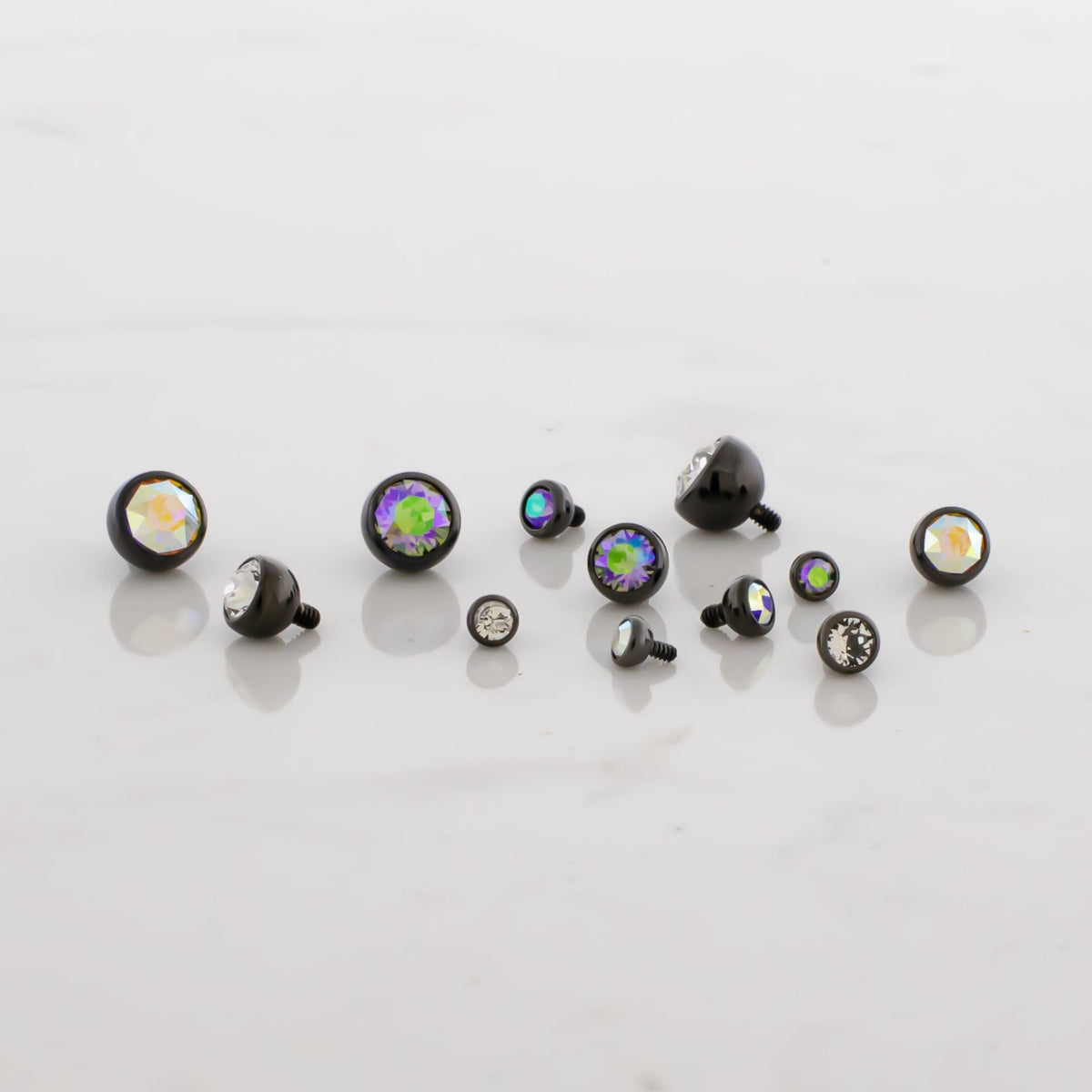 Steel Internally Threaded Black PVD Gem Ball 14G | Body Jewelry | Wiccan Center