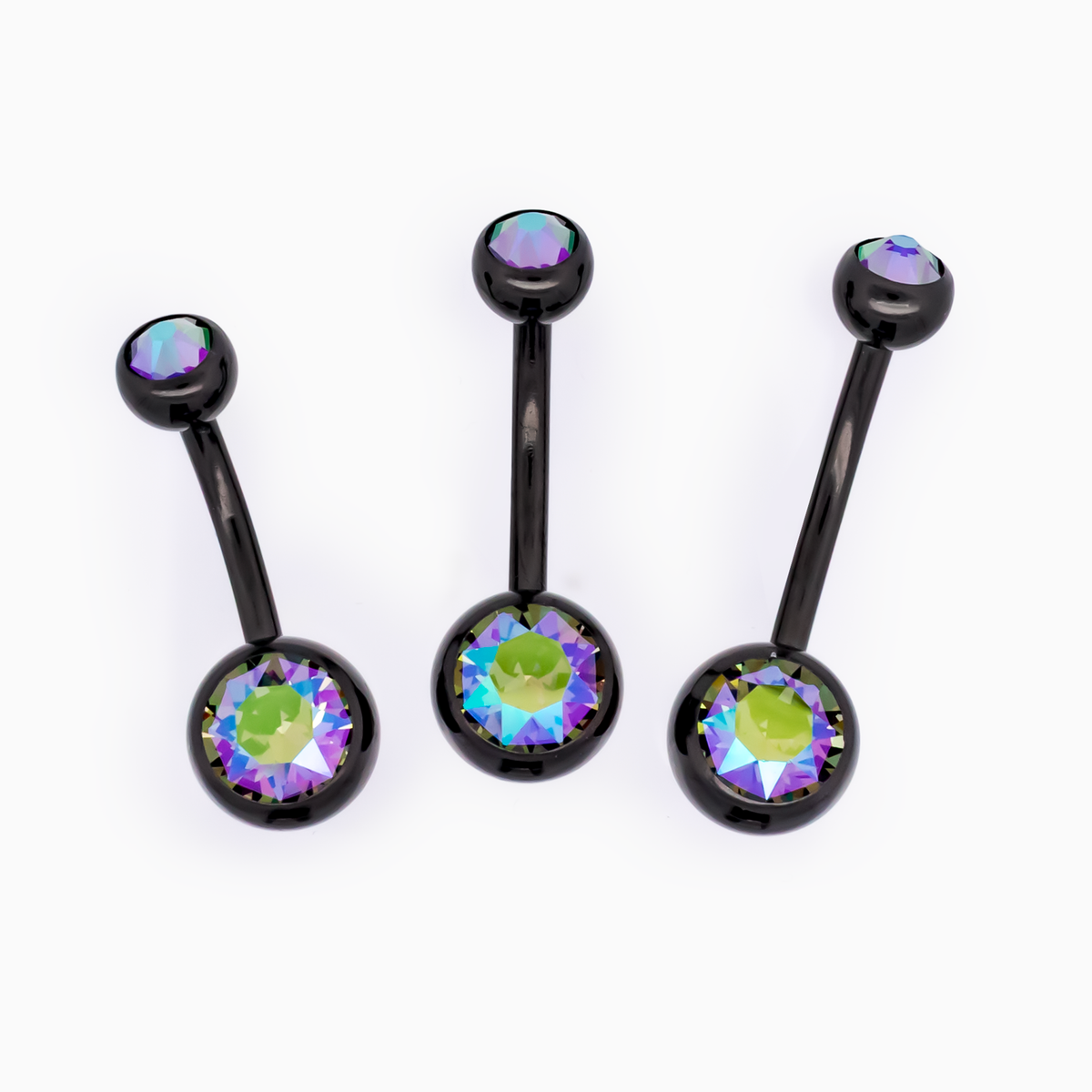 Steel Externally Threaded Navel Ring W/ Black PVD | Body Jewelry | Wiccan Center