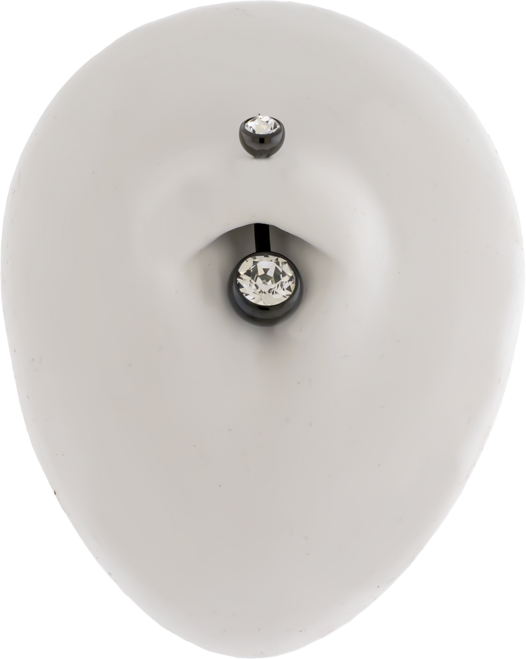 Steel Black PVD Internally Threaded Double Gem Navel Ring | Body Jewelry | Wiccan Center