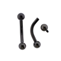 Black PVD Steel Internally Threaded Curved Barbell | Body Jewelry | Wiccan Center