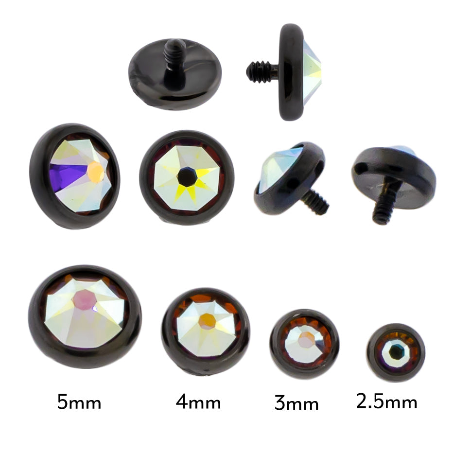 Steel Internally Threaded Black PVD Gem Disc 16G | Body Jewelry | Wiccan Center