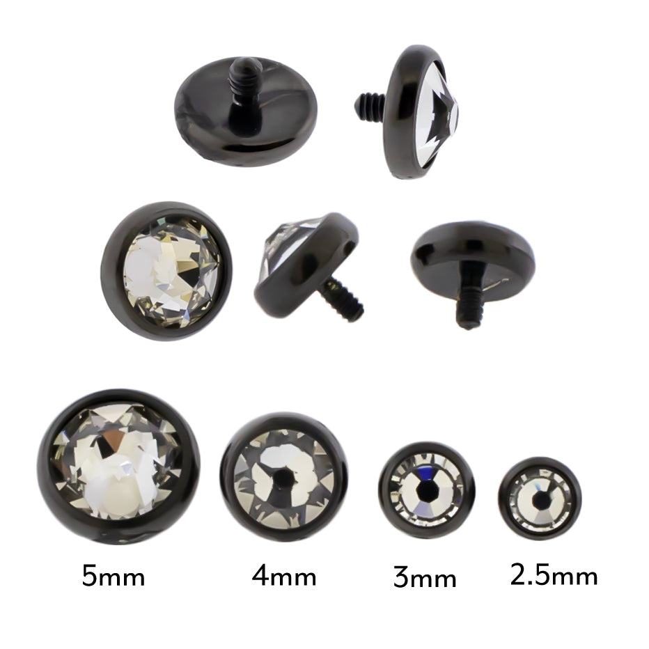 Steel Internally Threaded Black PVD Gem Disc 16G | Body Jewelry | Wiccan Center