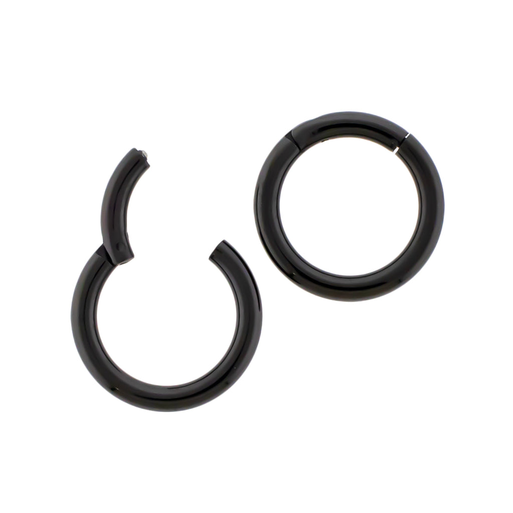 20G - 10G Steel Black PVD Hinged Segment Rings | Body Jewelry | Wiccan Center