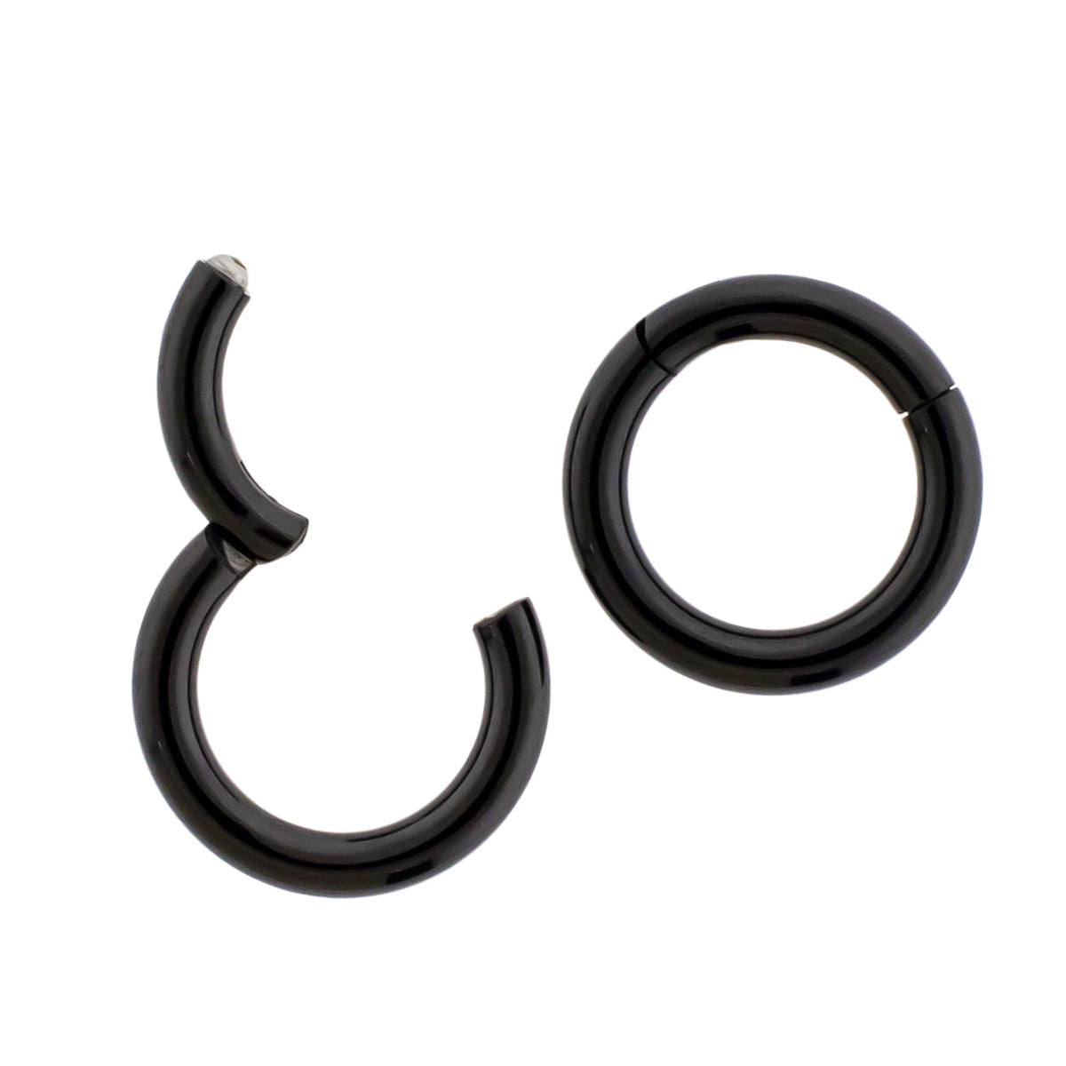 20G - 10G Steel Black PVD Hinged Segment Rings | Body Jewelry | Wiccan Center
