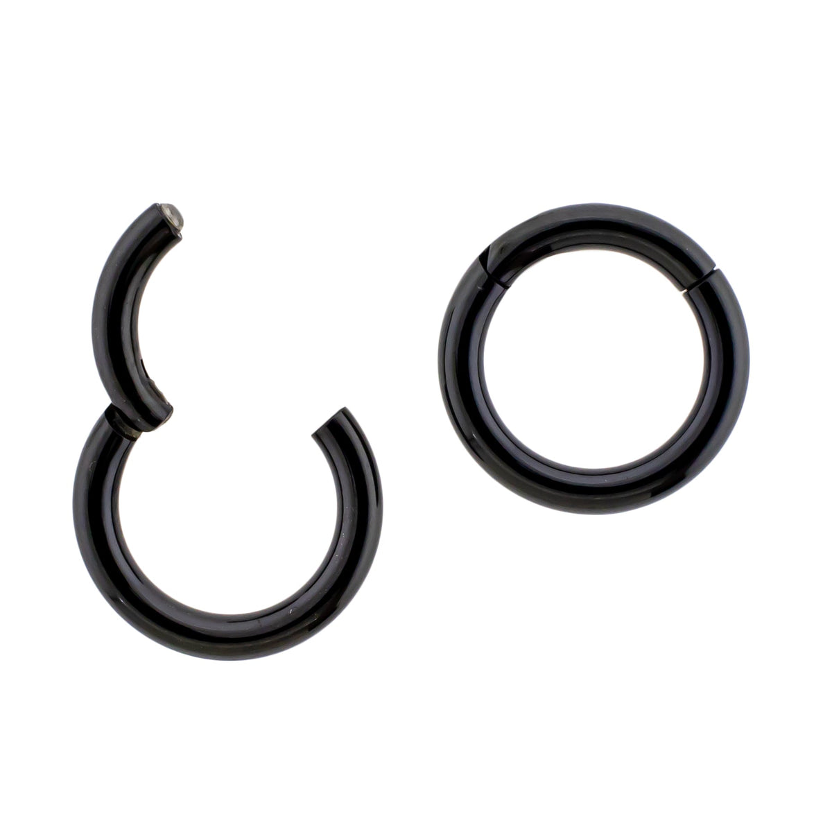 20G - 10G Steel Black PVD Hinged Segment Rings | Body Jewelry | Wiccan Center