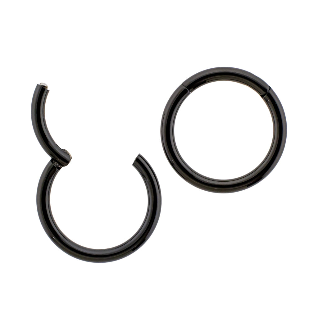 20G - 10G Steel Black PVD Hinged Segment Rings | Body Jewelry | Wiccan Center