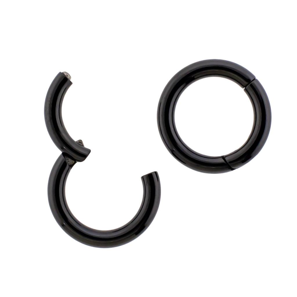 20G - 10G Steel Black PVD Hinged Segment Rings | Body Jewelry | Wiccan Center