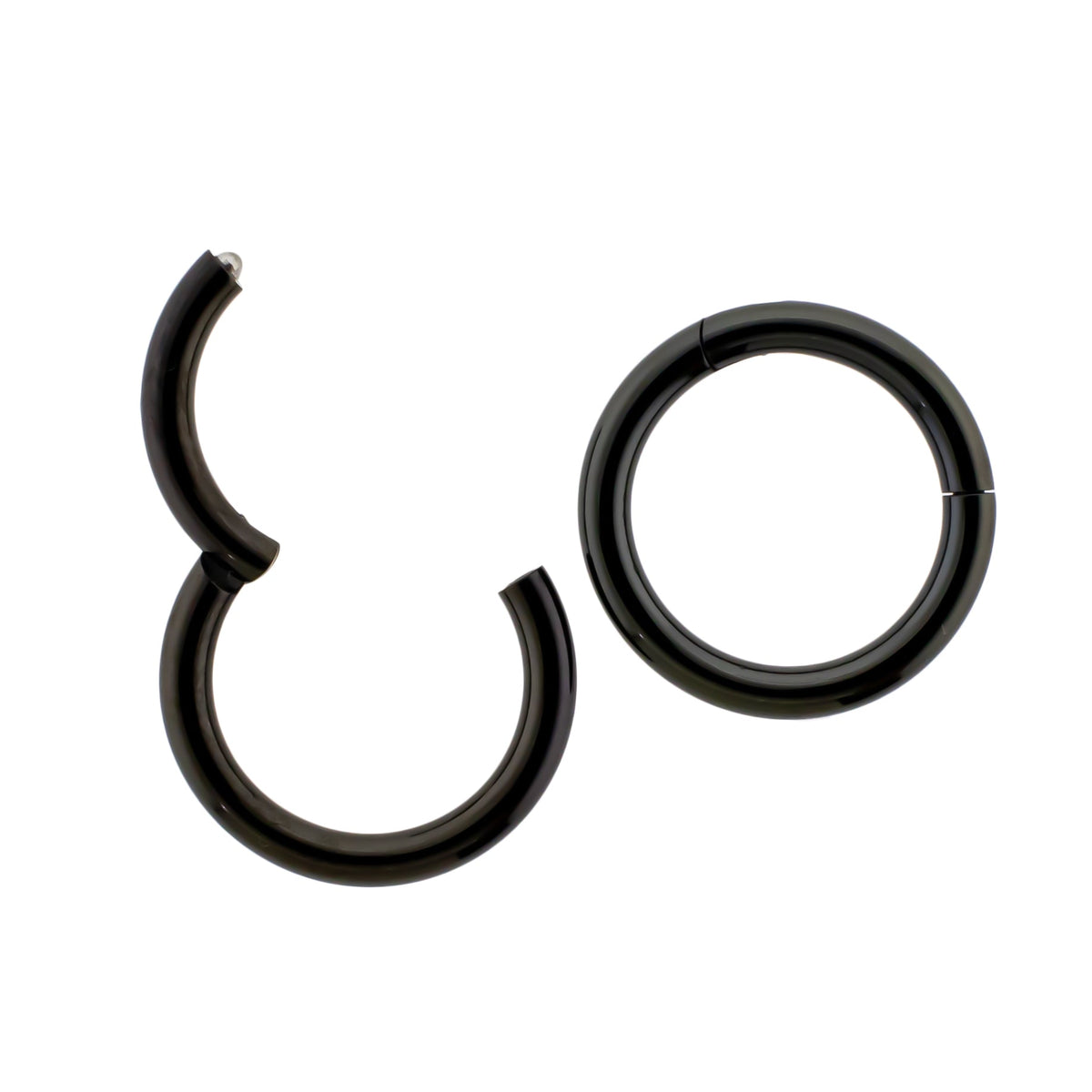 20G - 10G Steel Black PVD Hinged Segment Rings | Body Jewelry | Wiccan Center